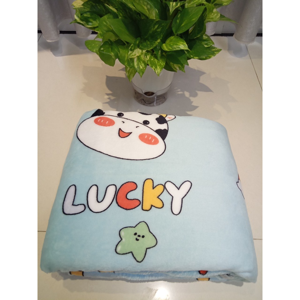 Chăn lông tuyết họa tiết siêu yêu hàng loại 1🍀 Êm mềm mịn mượt