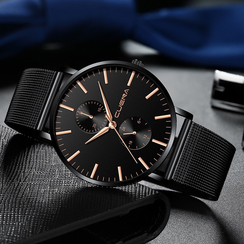Đồng Hồ Nam CUENA C178 Siêu Mỏng Dây Thép Mành Cao Cấp