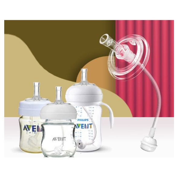 Ống Tập Hút Bình Avent, Bộ Chuyển Đổi Bình Sữa Qua Bình Uống Nước Avent, Có Van Chống Sặc