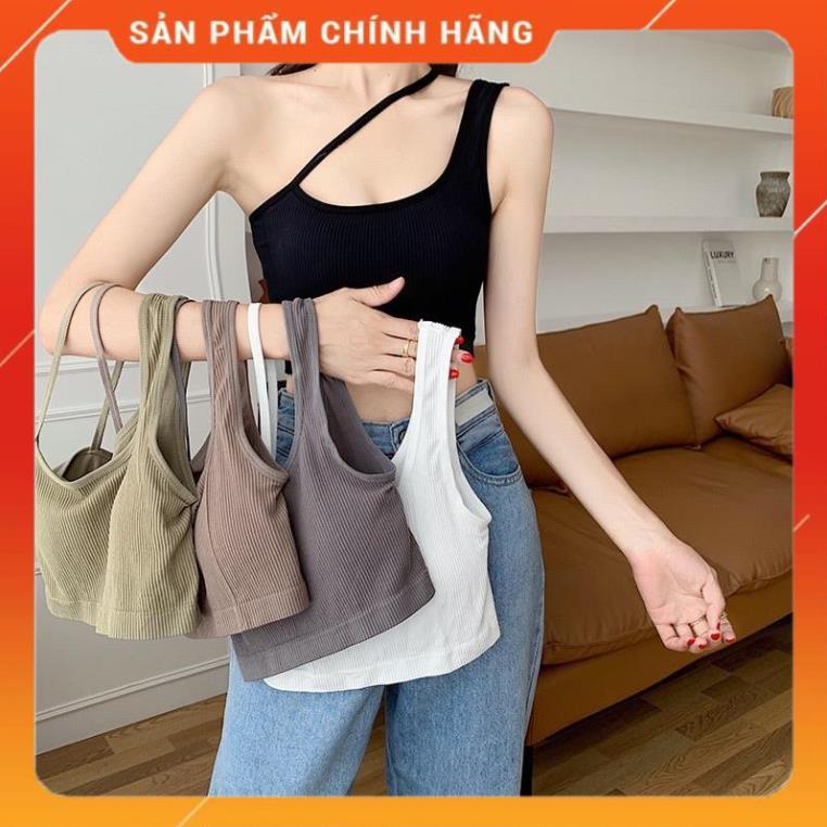 Áo lót nữ ❤️ Áo Bra Nữ Dây Vai Chéo Gân Tăm Có Mút Ngực Phong cách Trẻ Trung Hiện Đại 9030