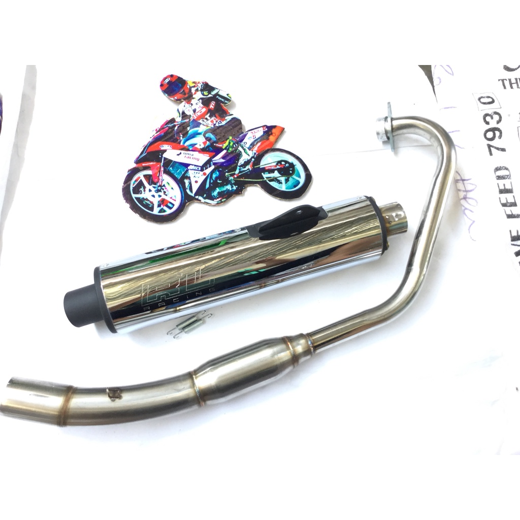 Bộ pô CBR ĐẦU INOX 304 full cổ bầu hơi inox exciter, winer, sonic, raider, satria, gsx, cbr, tfx, fz, r15