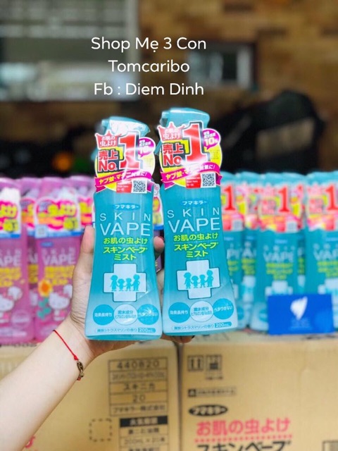 Xịt Muỗi Nhật Skin Vape an toàn cho bé yêu. Hàng cam kết chuẩn Auth