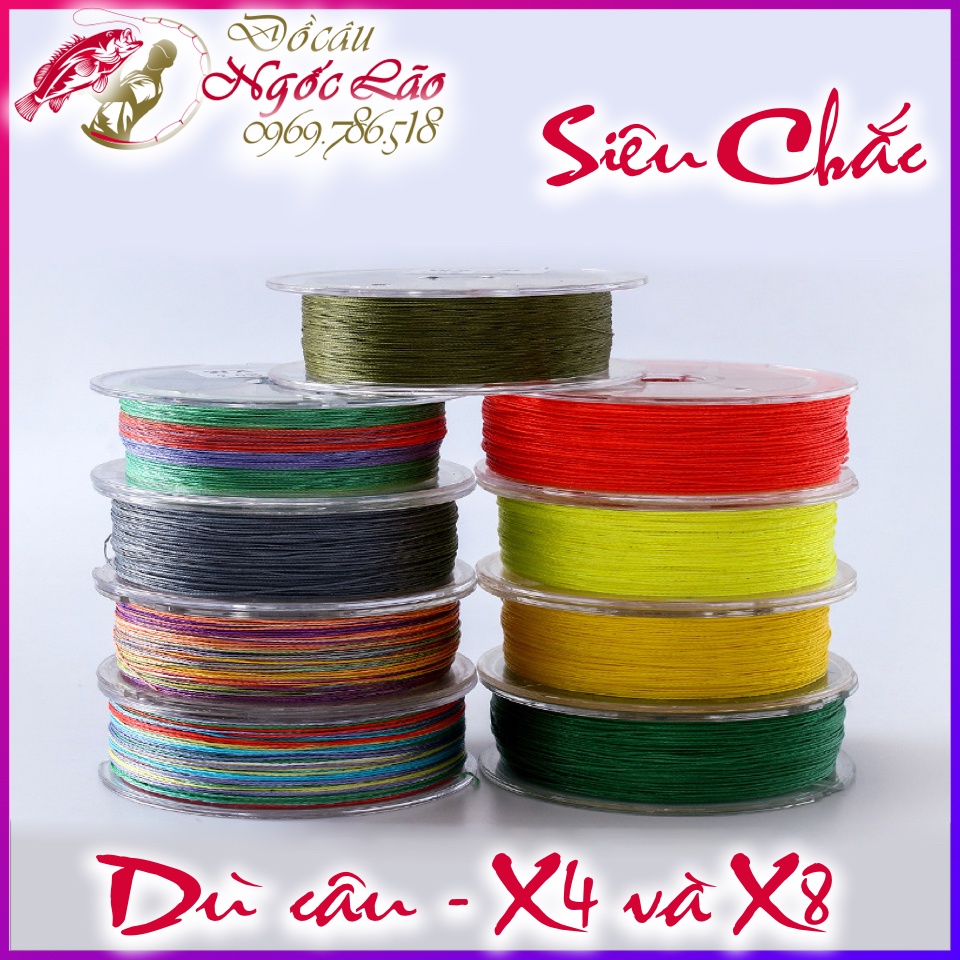 Dù Câu Cá SIÊU BỀN Hàng Chuẩn - Loại X8 và X9 - Loại tốt chống xước - Tải cá chắc chắn - Màu ngẫu nhiên - Giá rẻ nhất