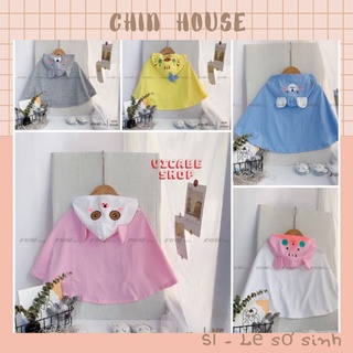 Áo choàng chống nắng cotton hình thú cho bé