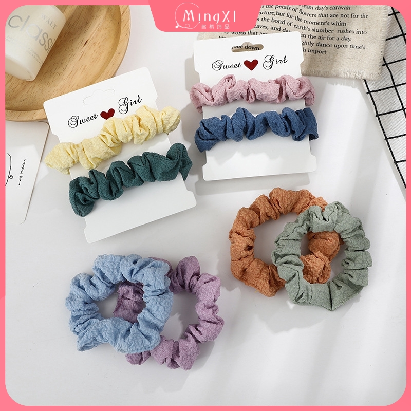 Bộ 2 Dây Buộc Tóc Trong Suốt Kiểu Hàn Quốc Xinh Xắn Cho Nữ