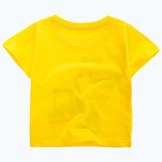 Mã 51843 áo phông màu vàng thêu đắp hình cá sấu xanh đi lướt ván của Little Maven
