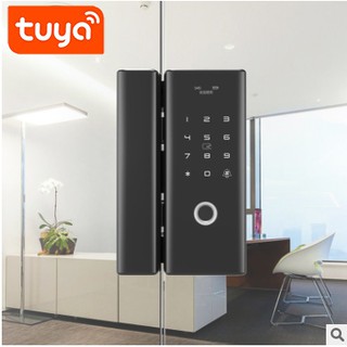 Khóa vân tay thông minh Tuya, App Ttlock cửa kính cường lực, mật mã, thẻ từ