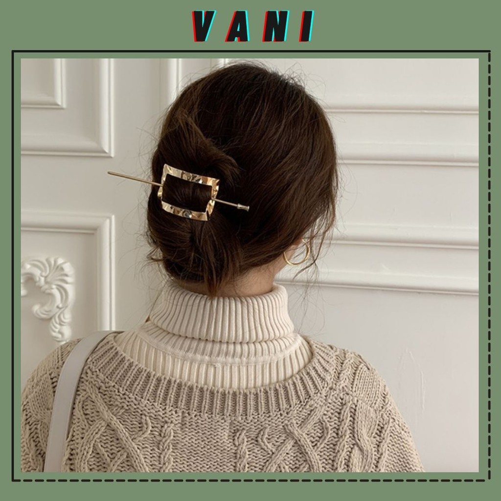 Trâm Cài Tóc Hình Vuông Bằng Kim Loại Phong Cách Hàn Quốc PKT205 - Vani Store [PKT00205]