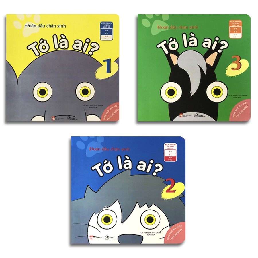 Sách - Ehon Nhận Biết - Đoán Dấu Chân Xinh - Tớ Là Ai? - Combo 3 quyển (Song ngữ Anh - Việt cho bé 1-6 tuổi) | BigBuy360 - bigbuy360.vn