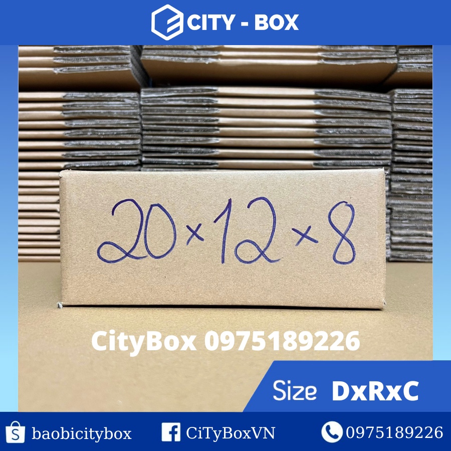 20x12x8 hộp carton ship cod - 10 hộp 20x12x8