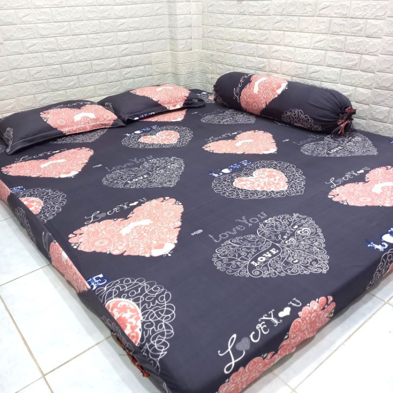 BỘ DRAP THUN HÀN QUỐC TRÁI TIM 4 MÓN .