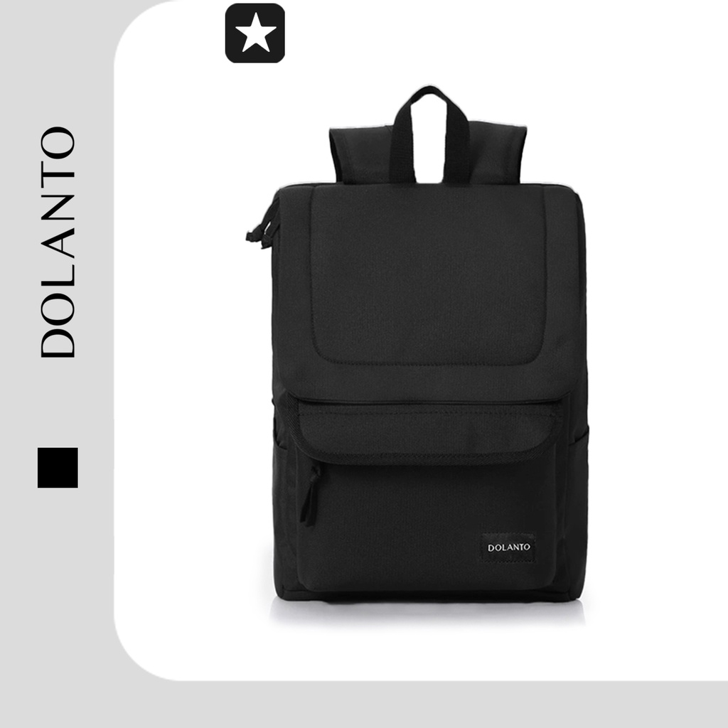 Balo Đẹp Đựng Laptop DAILY Vải Canvas Chống Thấm Nước Unisex Nam Nữ Cặp Xách Màu Đen Đi Học Đi Chơi Trẻ Trung DOLANTO.