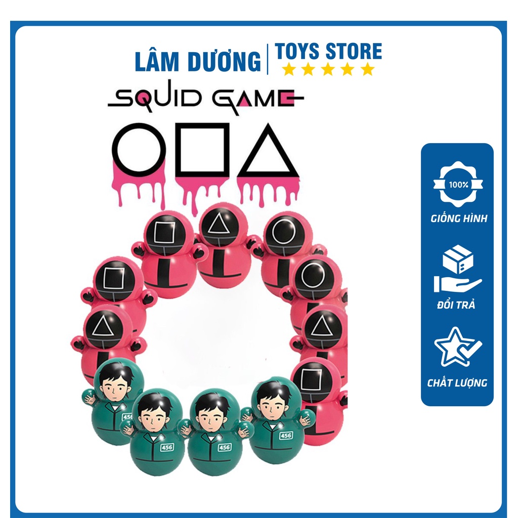 Lật đật squid game mini, đồ chơi lật đật mini doraemon cho bé cute dễ thương giá rẻ (pikachu, trò chơi con mực, minion)