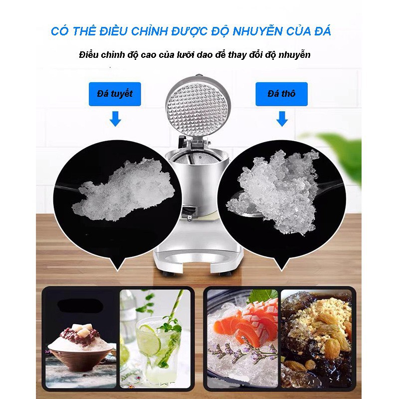 Máy Bào Đá làm bingsu, sinh tố ❤️Chính Hãng ❤️ phù hợp với gia đình cấu tạo 2 lưỡi dao bào cực nhỏ