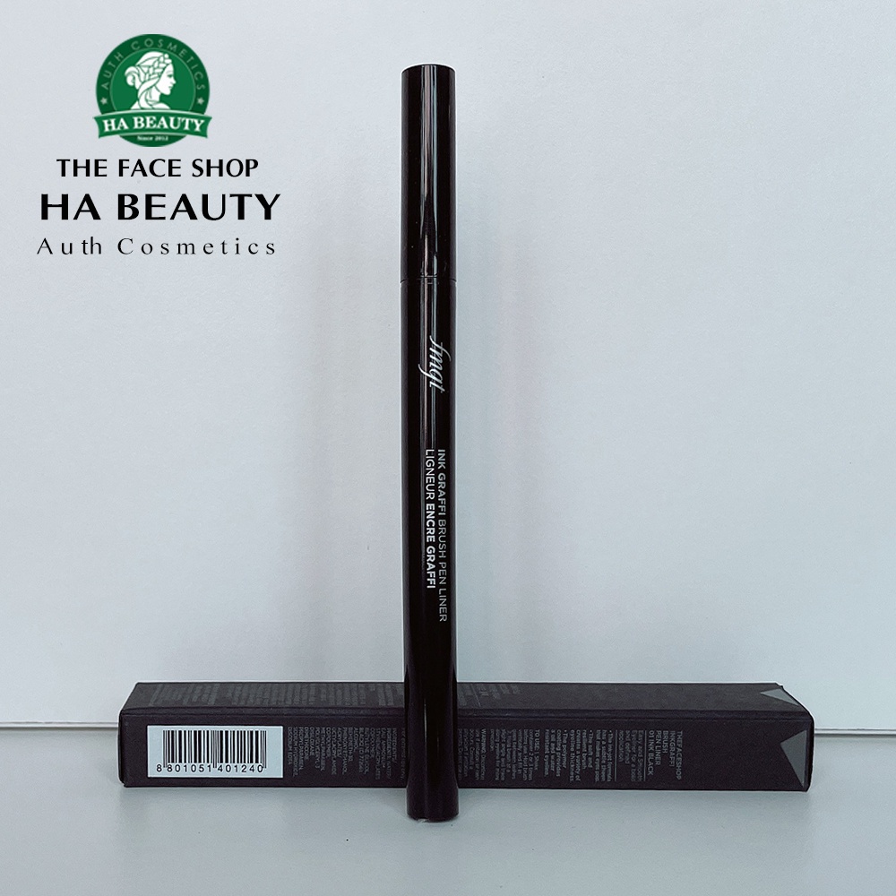 Bút kẻ mắt nước không trôi chống nước chống lem đầu cọ mảnh The Face Shop Ink Graffi Brush Pen Liner 0.6g