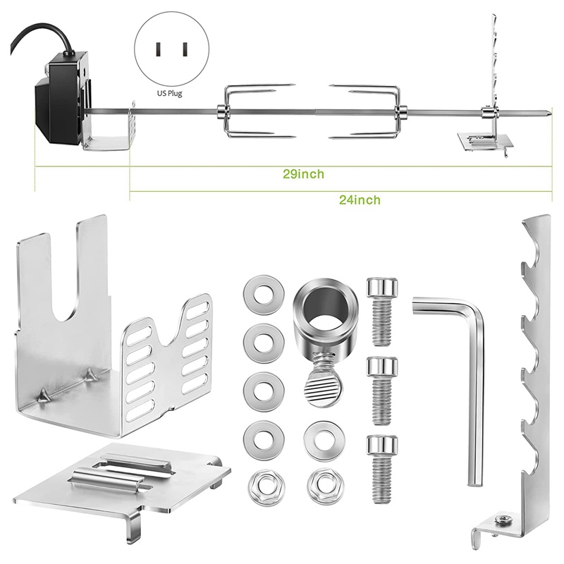 Bộ Vỉ Nướng Kèm Giá Đỡ Phun 71.12Cm Và Vít Cố Định Đầu Cắm US