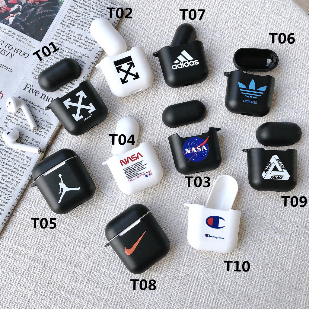 AirPods Earphone TPU Case ShockProof Protective soft Covercasing OFF nasa Jordan adidas champion nike
