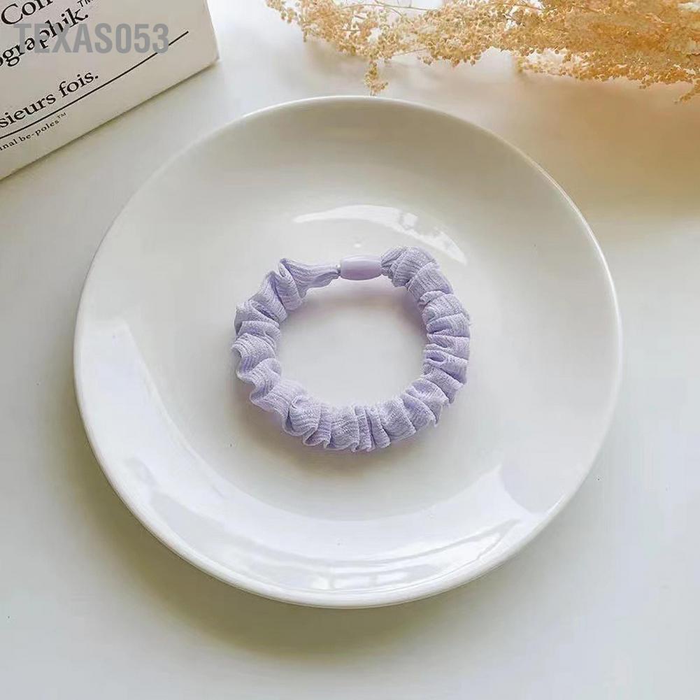 Texas053 Elastic Hair Scrunchy Chiffon Simple Soft Small Intestine Cute for Daily Use Working School
