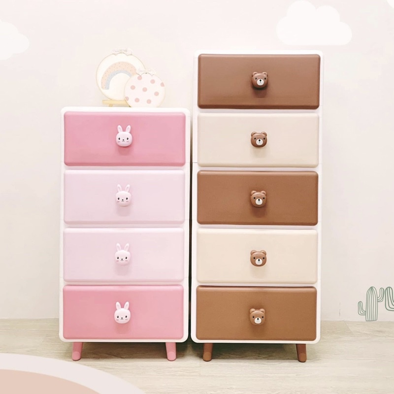 Tủ nhựa đựng đồ Gấu/ Thỏ - Tủ nhựa ngăn kéo đựng đồ cho bé Brown&amp;Cony