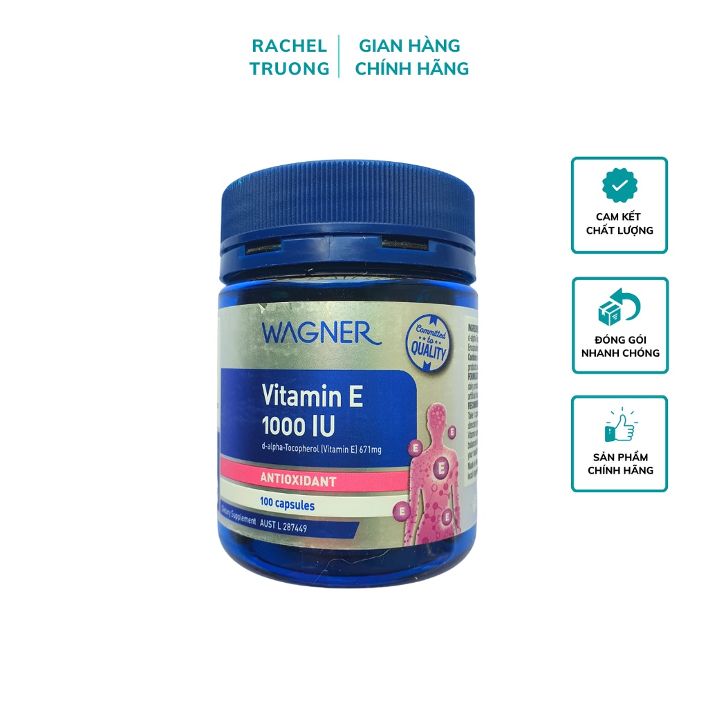 Au Viên uống Wagner Vitamin E 1000IU 100 viên - Hàng Úc