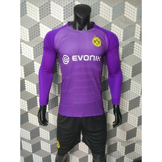 Quần áo đá bóng tay dài Dormund tím thủ môn  2018-2019