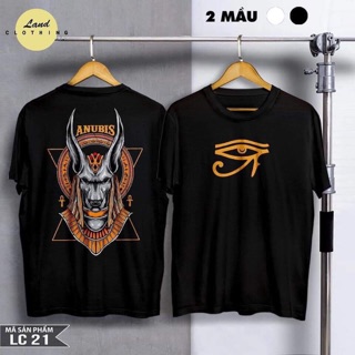 Áo thun tay lỡ ai cập cổ đại anubis unisex