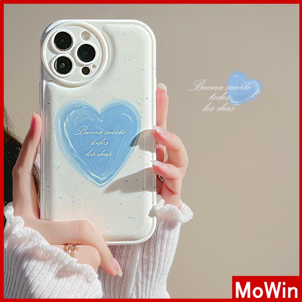 Ốp điện thoại silicon túi khí in trái tim xanh lam thích hợp cho iPhone 11ProMax 13ProMax 12ProMax 7P xr XSMax