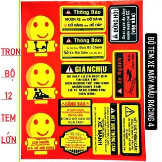 💥 TEM DÁN XE TRỌN BỘ 12 TEM ĐẸP - SIÊU GIÁ 🔥 ĐỒ CHƠI XE MÁY💥