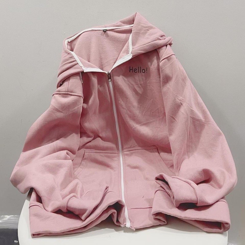 Áo khoác nỉ lót bông Hello unisex | BigBuy360 - bigbuy360.vn