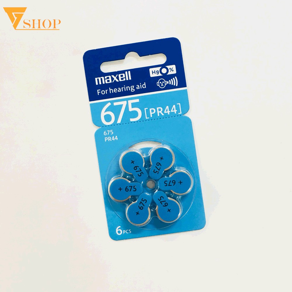 Pin máy trợ thính 1.45V MAXELL 675  nhập khẩu Đức vỉ 6 viên