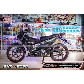 tem rời raider trắng đen phuộc tổ ong