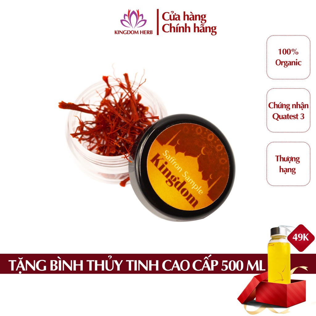 Nhụy hoa nghệ tây saffron Kingdom Herb Iran chính hãng thượng hạng hộp 0.1g SA1