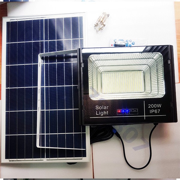 Đèn năng lượng mặt trời đèn pha led vỏ nhôm chống nước 40W 60W 100W 200W 300W 500W thời gian sáng kéo dài  bh 24 tháng