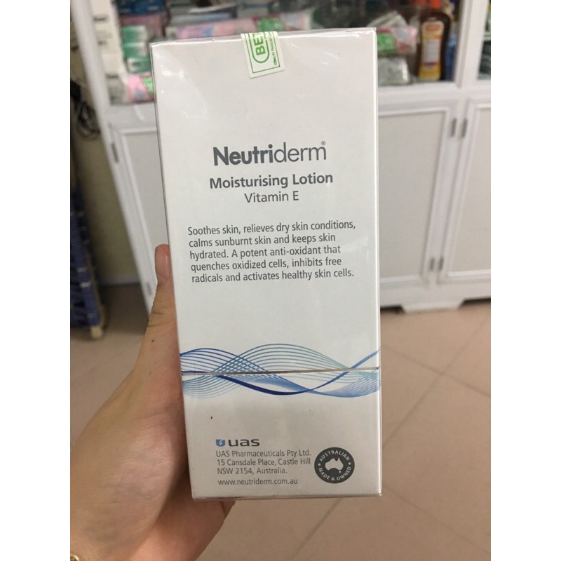 Kem dưỡng da vitamin E Neutriderm ( Hàng chính hãng - Tuýp 125ml) xuất xứ tại Úc có tem hướng dẫn tiếng việt