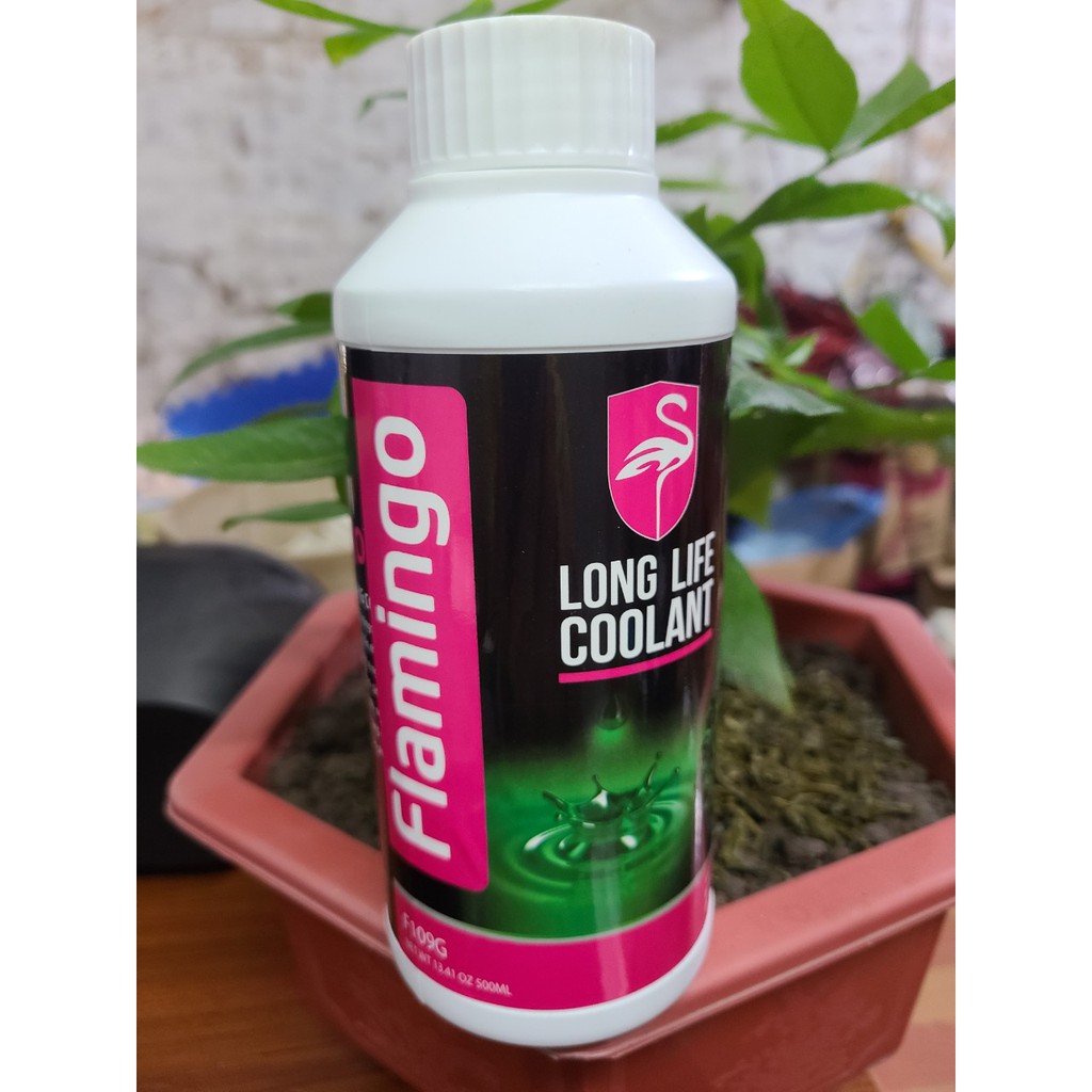 Chai Nước làm mát động cơ ô tô Flamingo Long Life CooLant F109G ( Chai Màu Xanh 500ml )