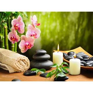 Tranh dán tường 3D SPA - phủ kim sa (Kích thước theo yêu cầu)