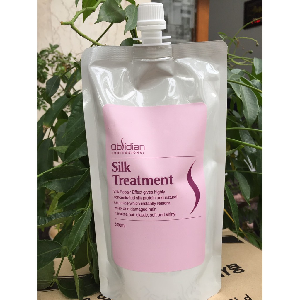 Kem hấp ủ tóc, hấp dầu lạnh Obsidian siêu mượt Silk Treatment Hàn Quốc chính hãng 500ml