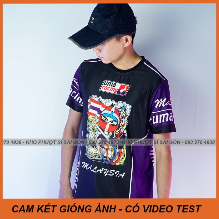 Kho Sỉ SG - Áo Uma Racing KYT - Áo thun nam ngắn tay Racing Uma hình tem xe cotton siêu rẻ