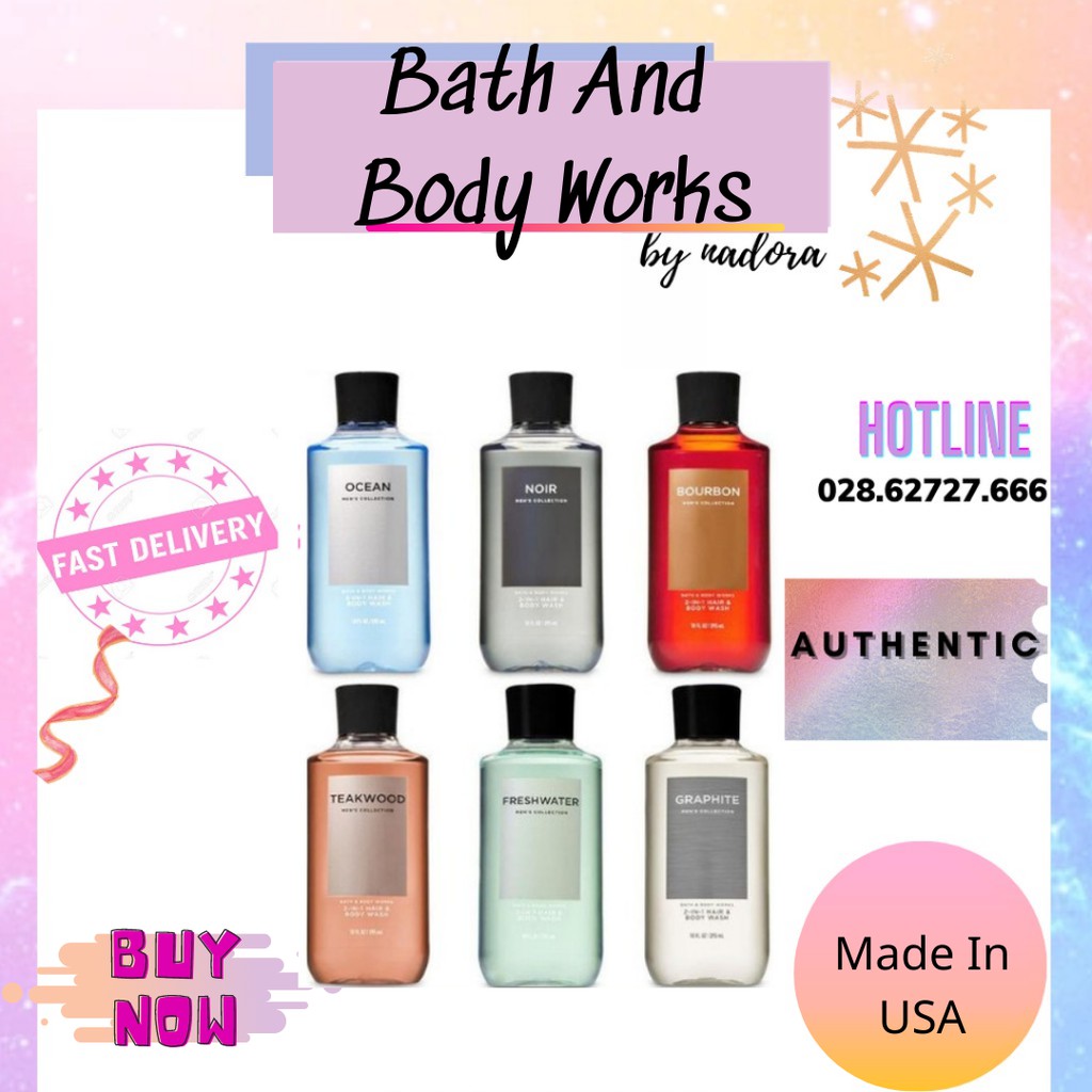 Sữa Tắm Nam Bath And Body Works 3 In 1 Hair,Face And Body Wash 295ml