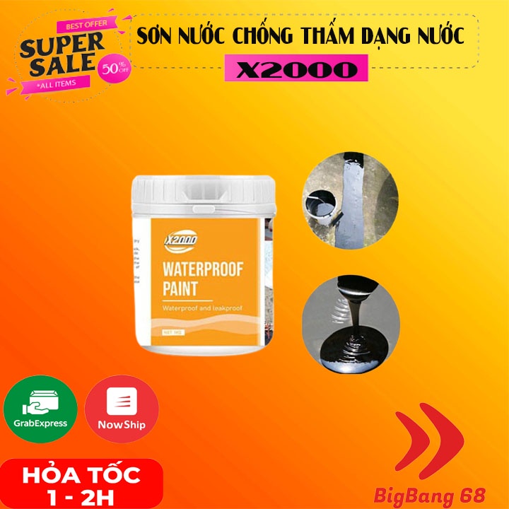 Sơn chống thấm X2000, Keo sửa chữa các vết nứt, Chống thấm bề mặt sàn,tường sơn nước