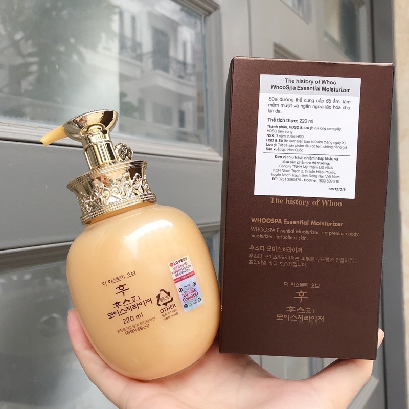 DƯỠNG THỂ WHOO SPA CAO CẤP WHOO ESSENTIAL MOISTURIZER 220ML
