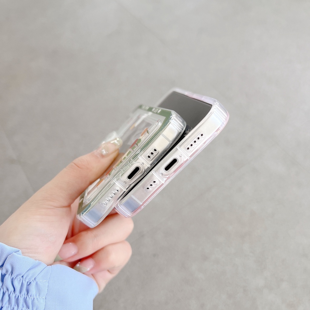 Ốp Điện Thoại Tpu Mềm Siêu Mỏng Trong Suốt Có Ngăn Đựng Thẻ Cho iPhone 14 13 12 11 Pro XS Max 7 8Plus