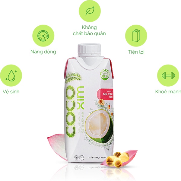 Nước Dừa Cocoxim Siêu Ngon Các Vị Hộp 330ml