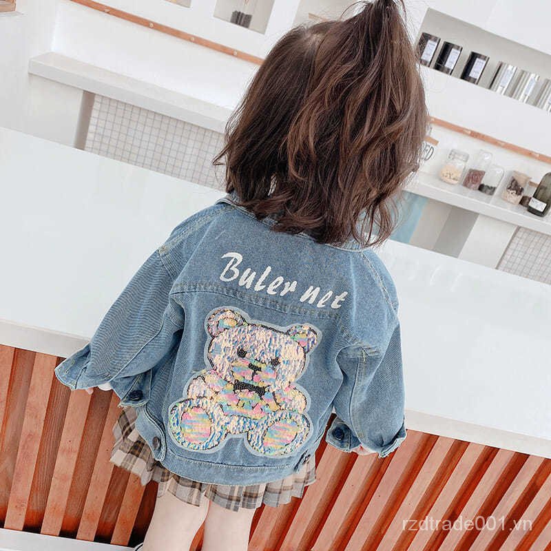 Áo Khoác Denim Thời Trang Cho Bé Gái