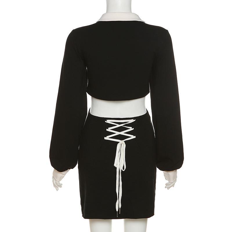 Đầm Tay Dài Cổ Chữ V In Chữ Thời Trang Dành Cho Nữ