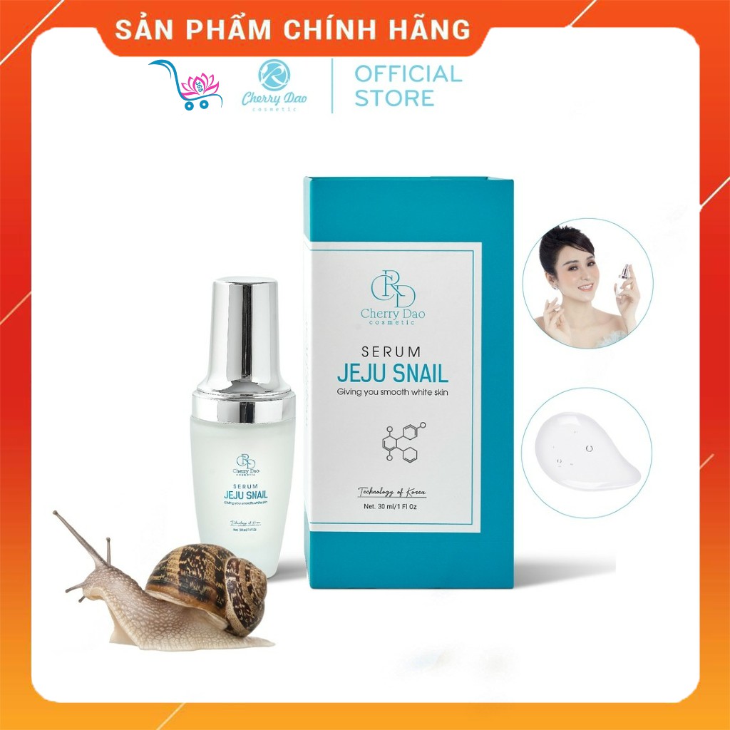 Serum Jeju Snail CRD Cherry Đào Dưỡng Ẩm Trắng Da Căng Bóng Mờ Thâm Nám