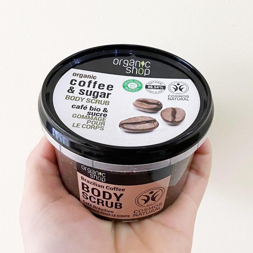 Tẩy tế bào chết toàn thân Organic Shop Organic Coffee &amp; Sugar Body Scrub 250ml tẩy da chết cafe hữu cơ