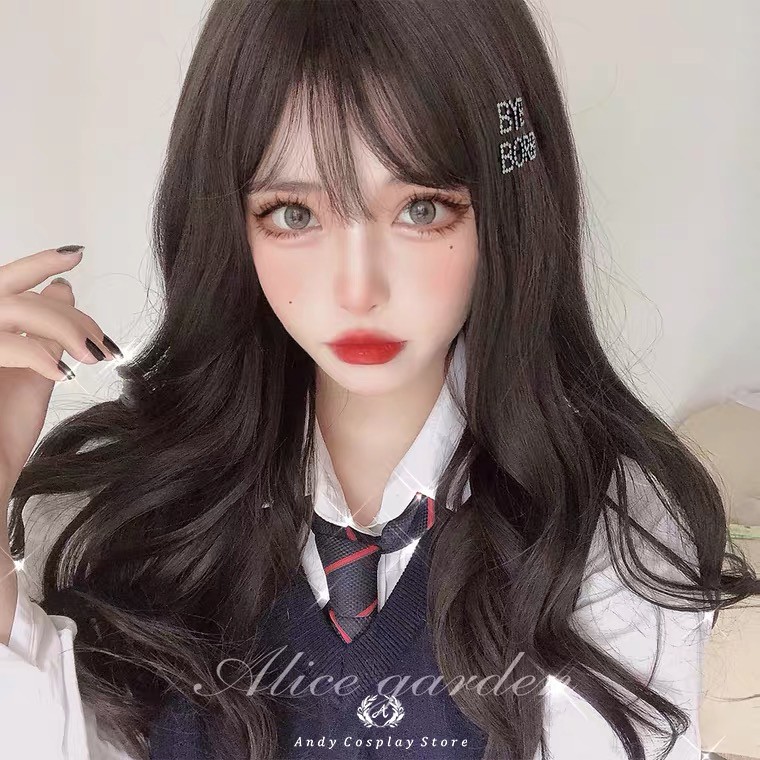 [CÓ SẴN] Tóc giả/ Wig teen đen mái thưa Misaki Alice Garden