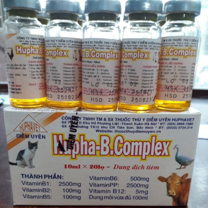 Hupha - Bcomplex  - hồi phục sức khỏe, tăng cường sức đề kháng cho chó, mèo, lợn, gà