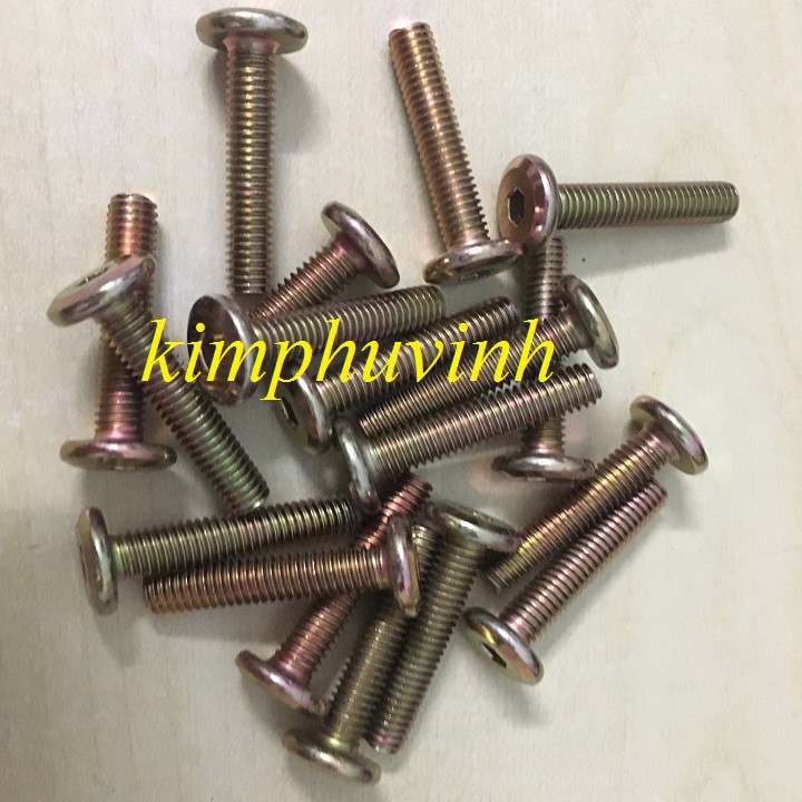 50 con - 6x30mm BULONG GỖ LỤC GIÁC CHÌM ĐẦU DẸT